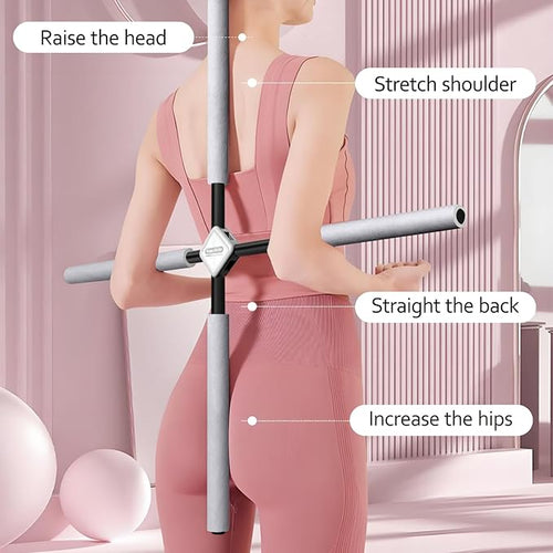 Back Straightener Posture Corrector|Yoga Stick Stretching Tool for Women and Men|Portable Posture Corrector Pole,Stretch Mobility Stick, Physical Workout Exercise Dowel
