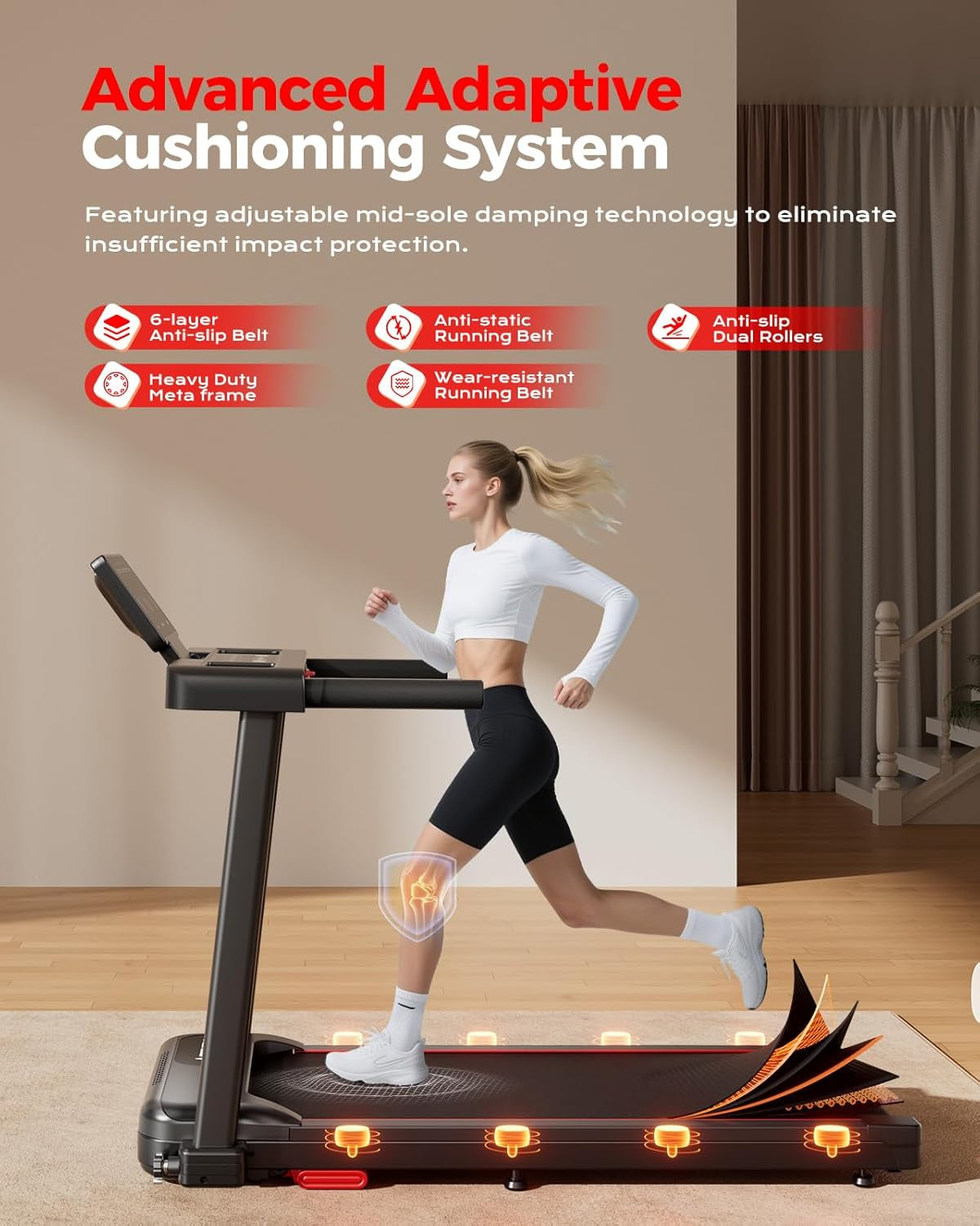 Foldable Treadmill for Home Small with Incline - 3.0HP Quiet Walking Pad Treadmill with Handles, 300LBS Capacity, Home Office 3-In-1 Portable Treadmills for Running Jogging Walking