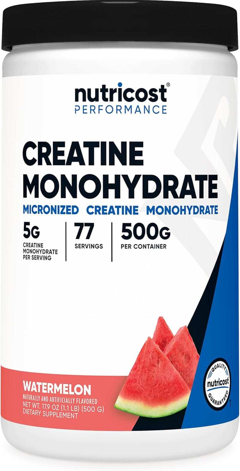 Creatine Monohydrate Powder (Watermelon, 500 Gram) - Micronized Creatine Supplement - Vegan, Non-Gmo, Gluten Free