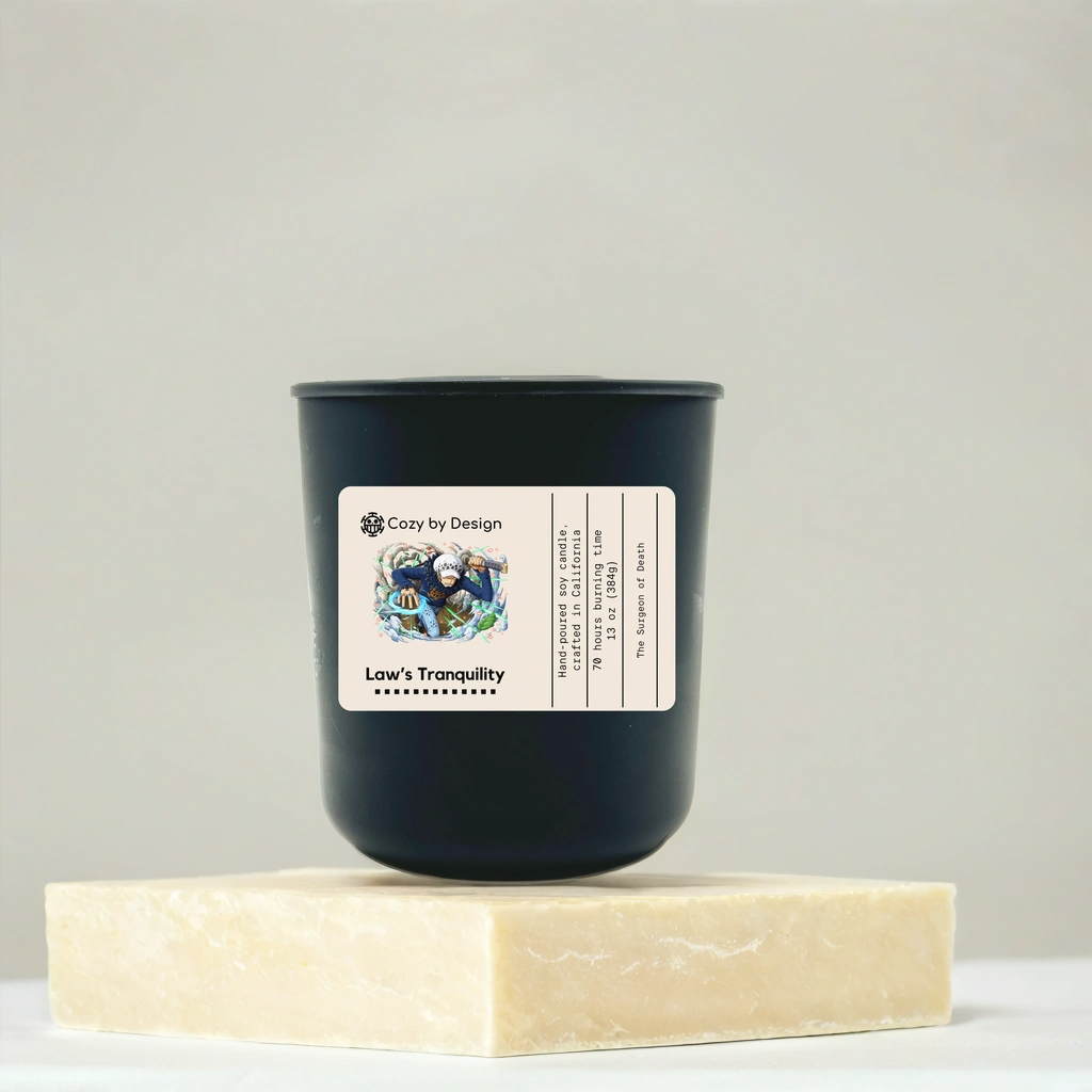 Law Inspired Anime Candle - Sea Salt & Amber Scented Candle - One Piece Gifts