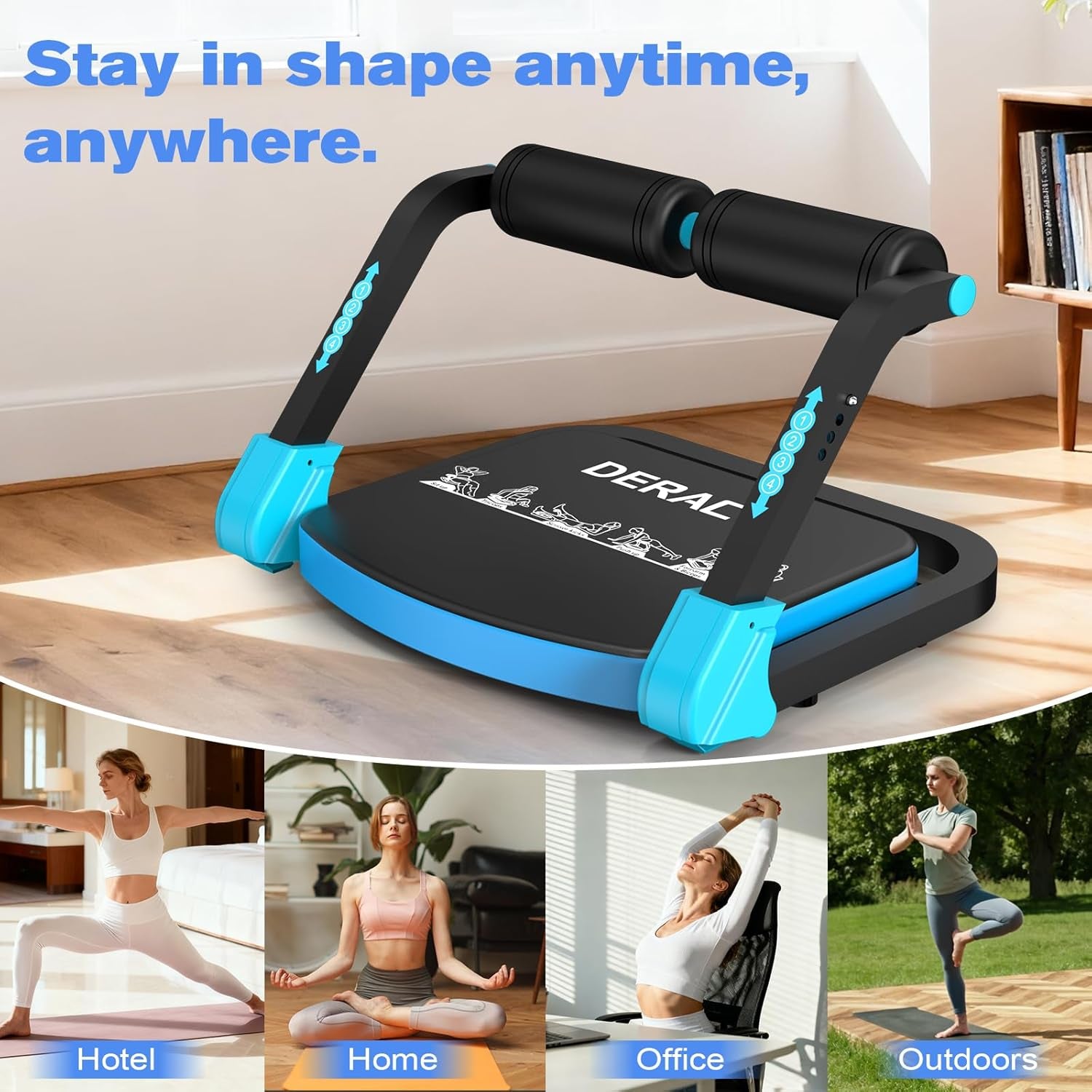 Sit up Exercise Equipment, Adjustable Ab Machine, Multi-Functional Sit up Machine, Ab Workout Equipment, Ab Trainer Machine for Women Men
