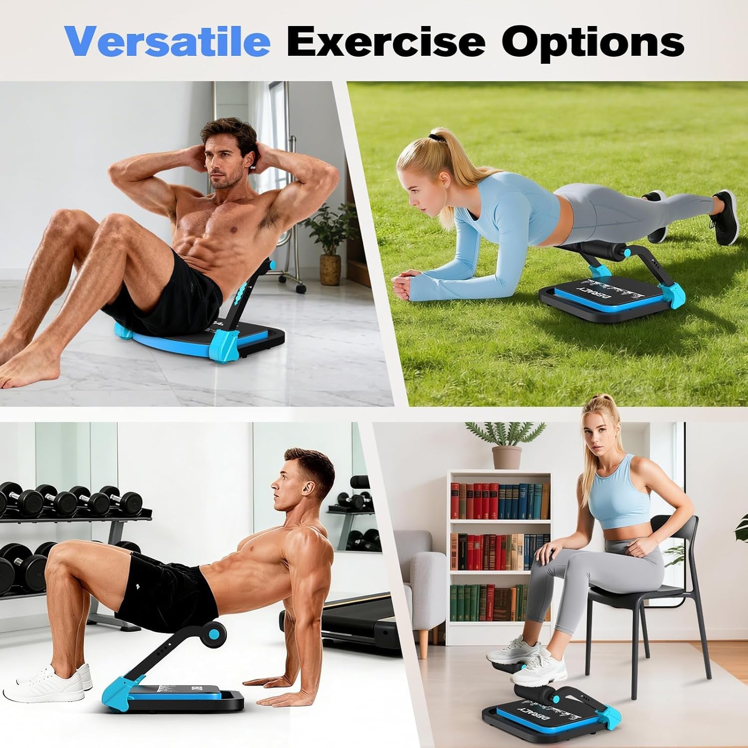 Sit up Exercise Equipment, Adjustable Ab Machine, Multi-Functional Sit up Machine, Ab Workout Equipment, Ab Trainer Machine for Women Men